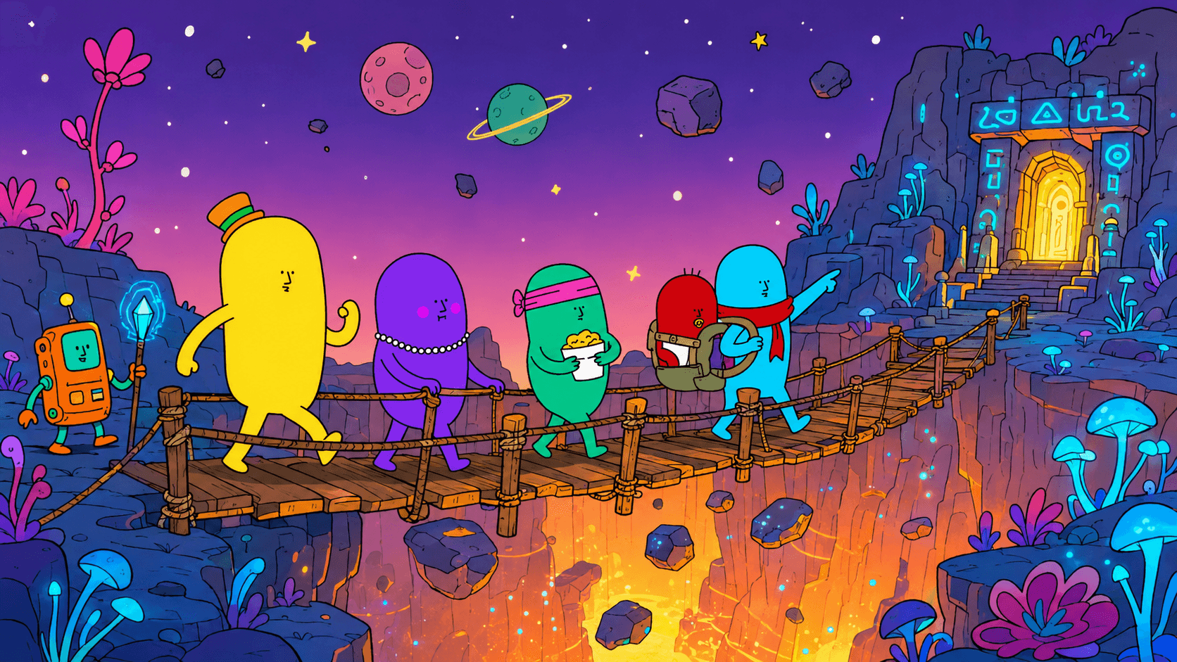 Bridge Run — Beanyard adventure scene